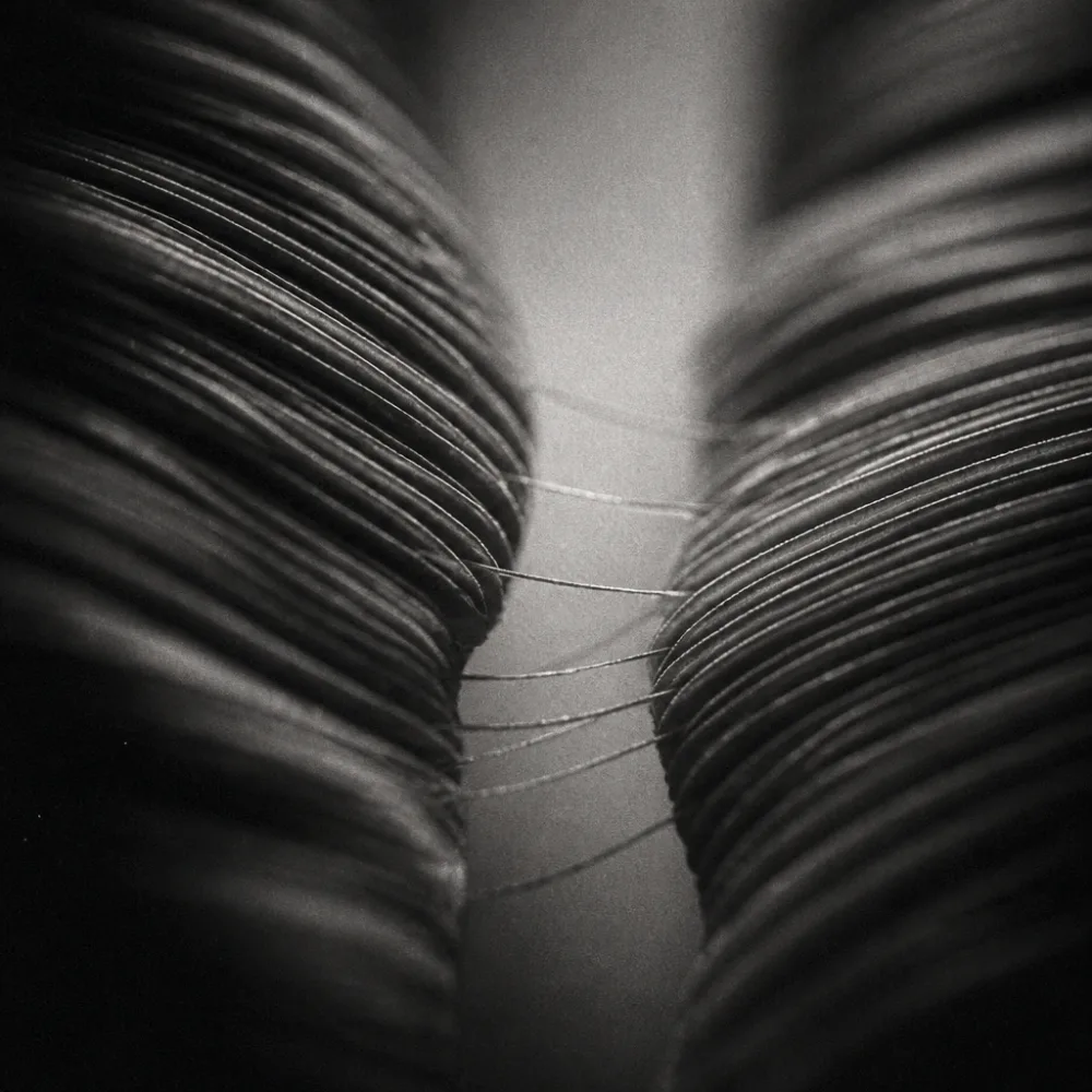 Two surfaces linked by fine threads